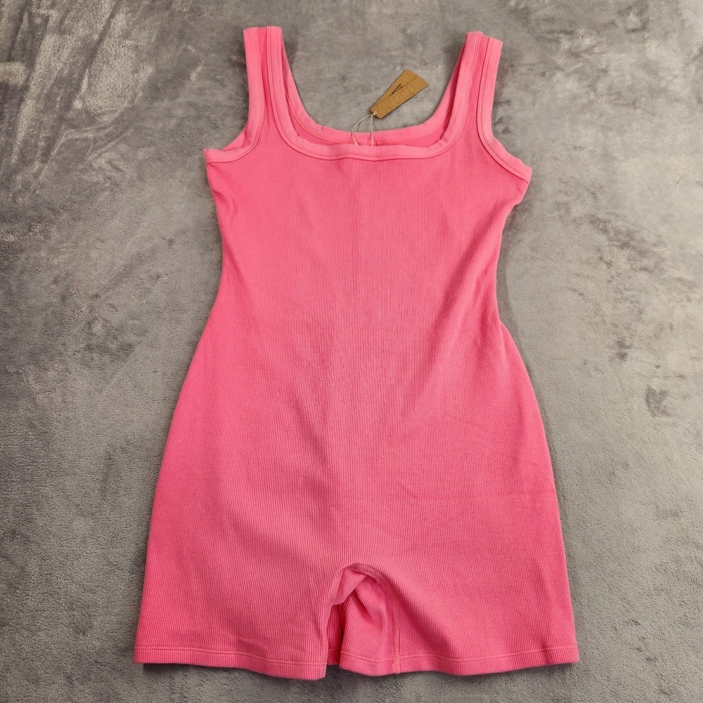 New SKIMS COTTON RIB ONE Piece Romper Sugar Pink XL AP-BSS-1490 NWT